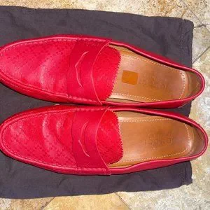 Gucci Red Leather Diamante Drive Shoes - Good Condition - Size 9.5 US Gucci | Shoes | Gucci Red Leather Diamante Drive Shoes Good  main image 2